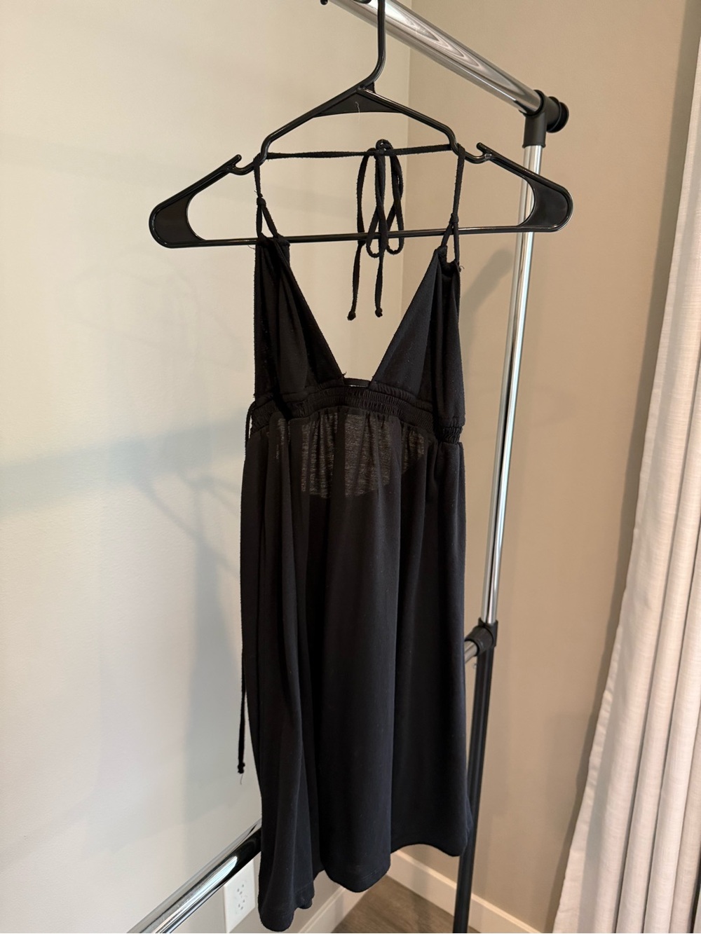Women’s Black Halter Sleep Chemise